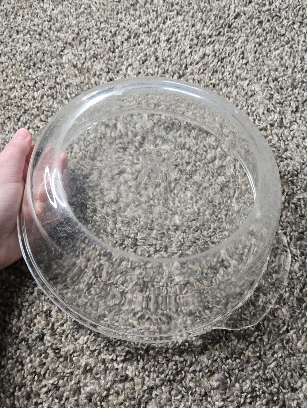 Vintage Retro Fire-King 2 Quart Round Baking Casserole Dish Clear Glass USA Made